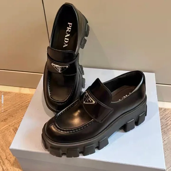 Prada Black Chunky Loafers - Picture 3 of 4